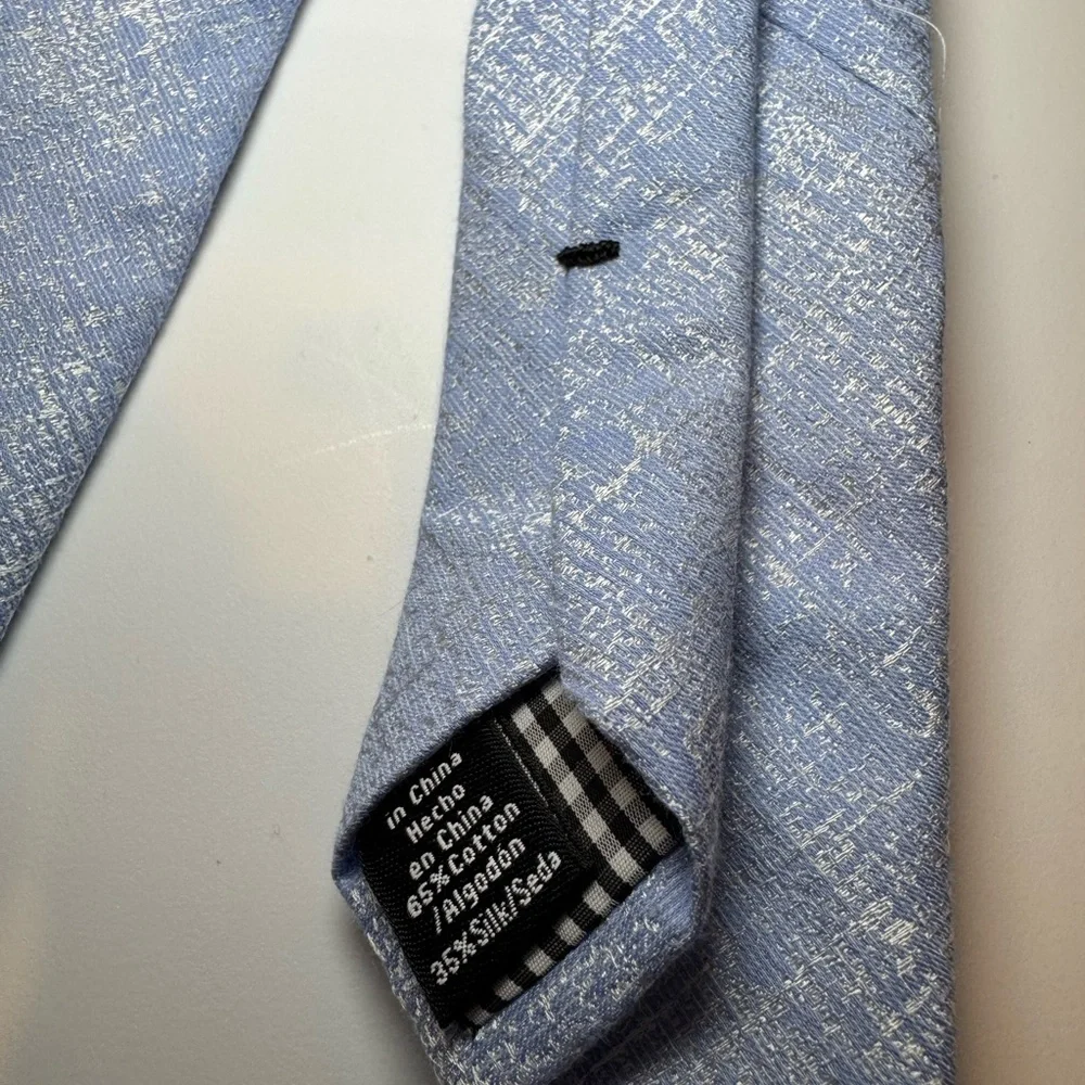NWOT Ben Sherman Men’s Pale Blue Tie Easter Spring Summer Cotton Silk‎ Blend